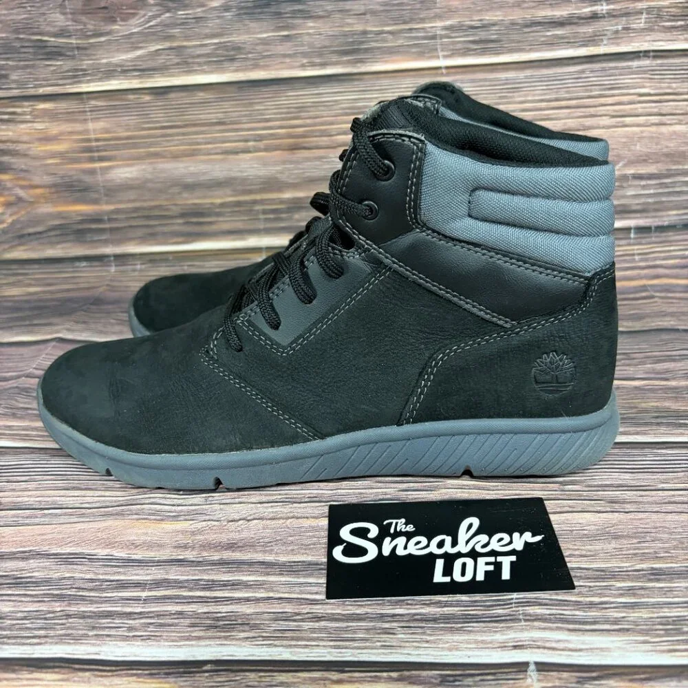 Timberland Boltero Mid Youth Suede Black‎ Lace Up Boots Size 6.5